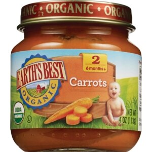  Earth's Best Organic Carrots Baby Food, 6mos + 