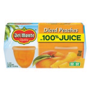 Del Monte Diced Peaches 100% Juice, 4 CT