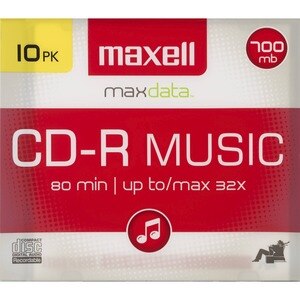 Maxell Cd-R Music For Audio Recording 80 Minutes - 10 Ct , CVS