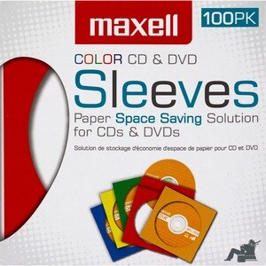 Maxell CD & DVD Sleeves Milto-Color, 100 Pack