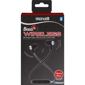 Maxell Bass 13 Wireless Earbuds, Black , CVS