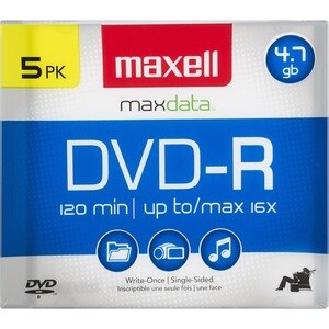 Maxell - Discos DVD-R, 4.7 GB, 120 minutos