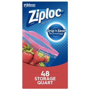 Ziploc Storage Bags, 1 Quart, 48 ct
