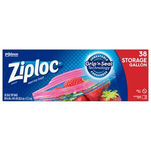 Ziploc Brand Storage Gallon Bags, Large Storage Bags For Food, 38 Ct , CVS