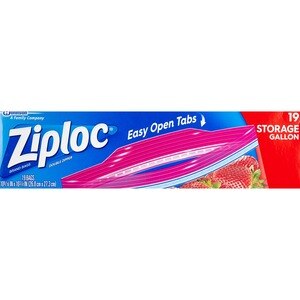 Ziploc Brand Storage Gallon Bags, Large Storage Bags for Food, 19 ct