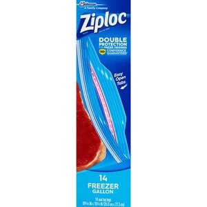 Ziploc Brand Freezer Gallon Bags, Large Food Storage Bags, 14 Count
