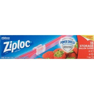 Ziploc Slider Storage Bags, Gallon - 15 count