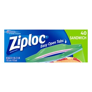 Ziploc Brand Seal Top Sandwich Bags, Plastic Sandwich Bags, 40 Ct , CVS