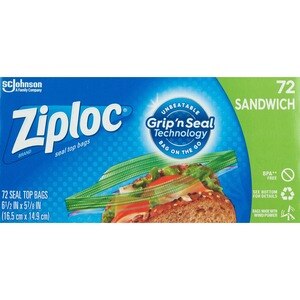 Ziploc Sandwich Bags, 72 Ct , CVS