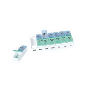 Apothecary Products EZY Dose Weekly AM/PM Travel Pill Planner, 7 1/8 in. x 3 1/2 in. x 1 1/2 in.
