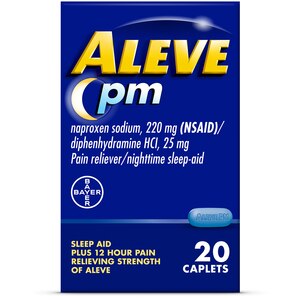 Aleve Pain Relief and Nighttime Sleep Aid Naproxen Sodium Caplets, 20 CT