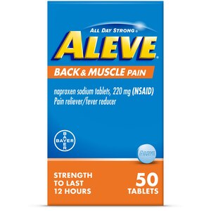 Aleve Back & Muscle Pain Relief Naproxen Sodium Tablets, 50 CT