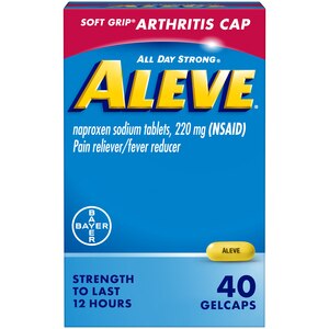 Aleve Soft Grip Arthritis Cap Gel Caps, Naproxen Sodium for Pain Relief, 40 CT