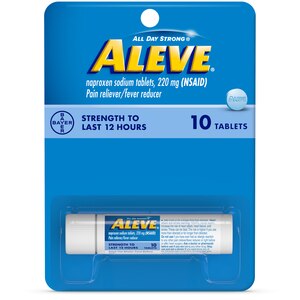 Aleve Naproxen Sodium Pain Reliever/Fever Reducer 220mg Tablets, 10/Pack