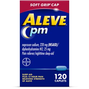 Aleve Pain Relief and Nighttime Sleep Aid Naproxen Sodium Caplets, 120 CT