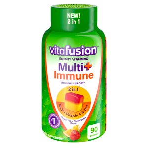 Vitafusion Multi+ Immune Support, Adult Gummy Vitamins with Vitamin C, Zinc, 90CT