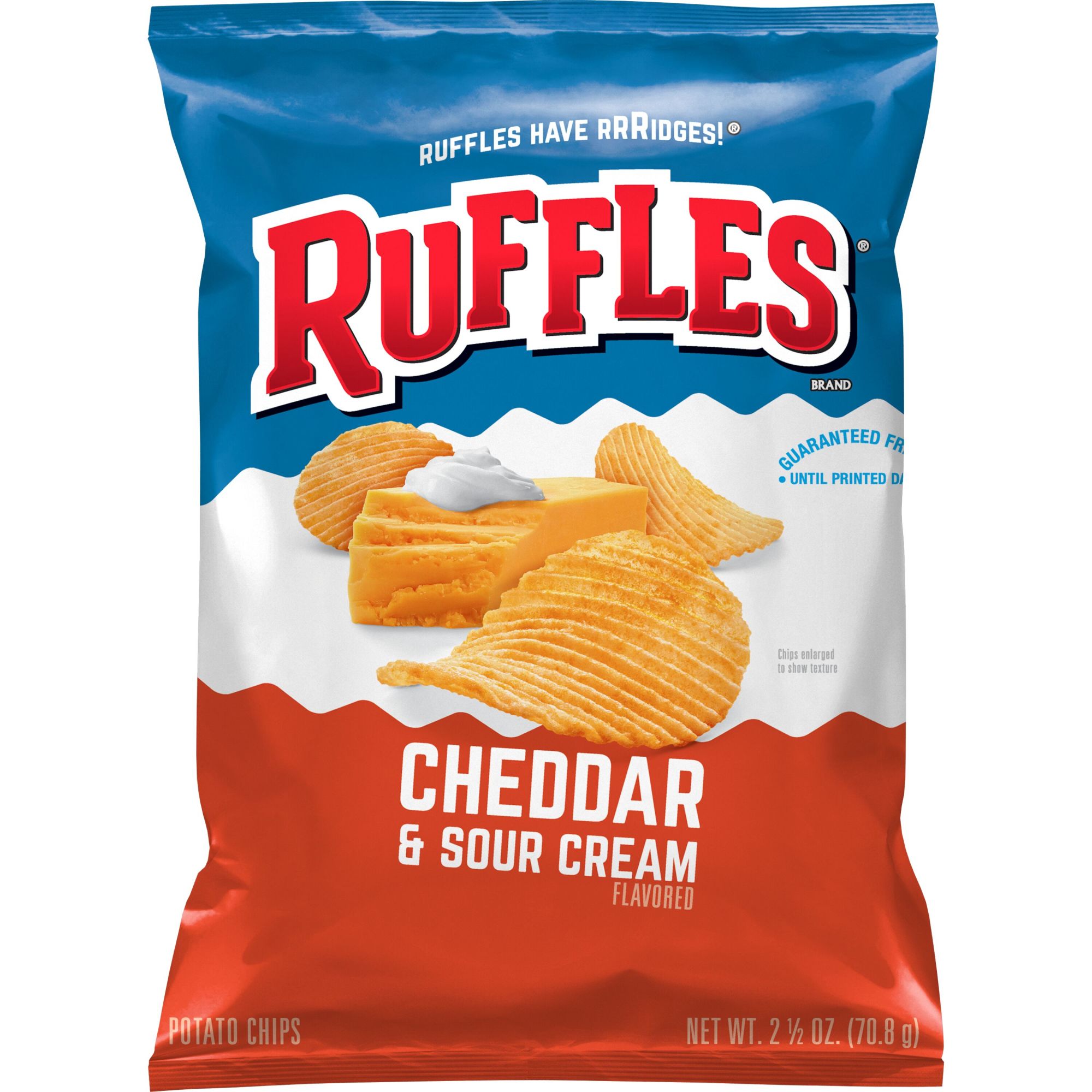 Ruffles Potato Chips Cheddar & Sour Cream Flavored, 2.5 Oz , CVS