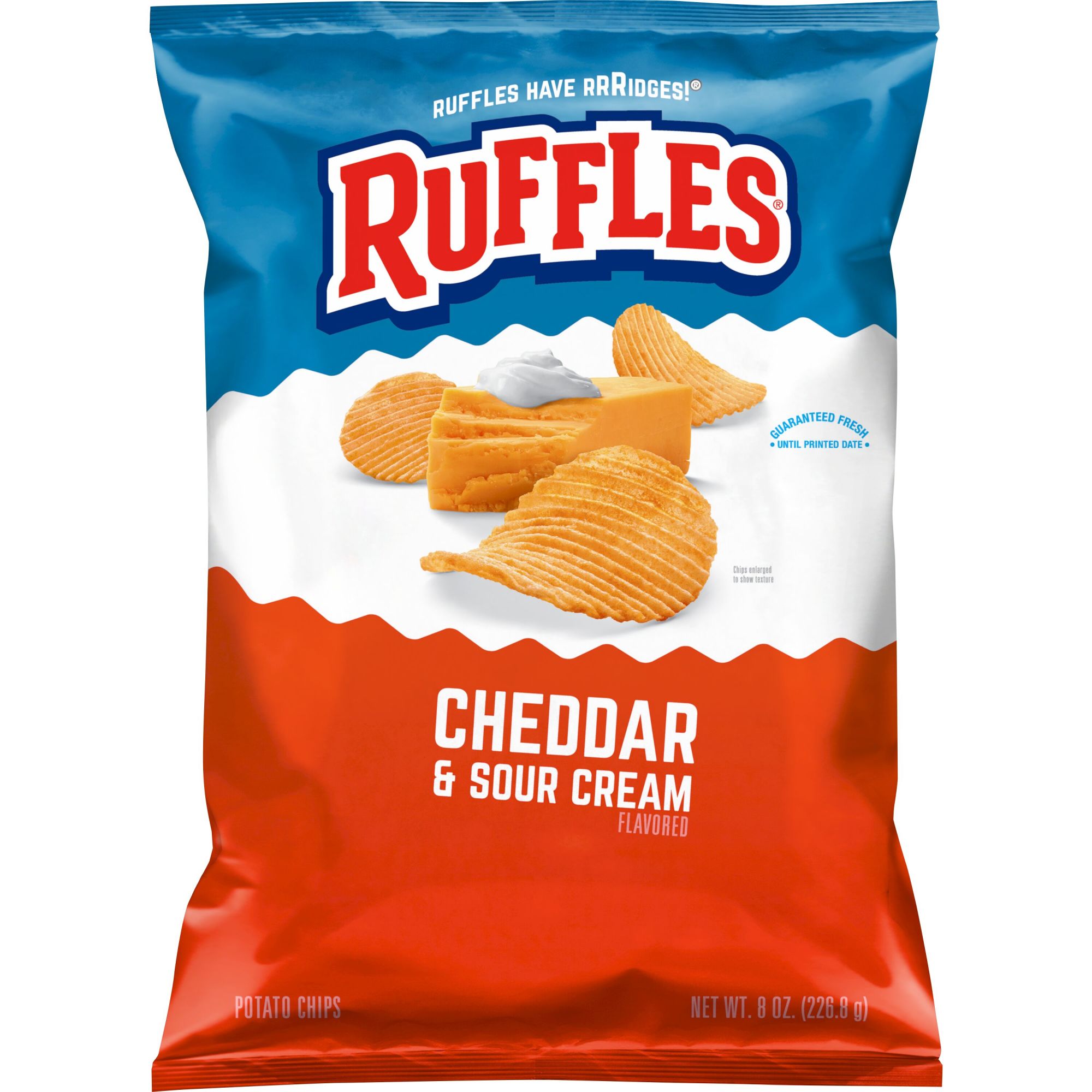 Ruffles Potato Chips Cheddar & Sour Cream Flavored, 8 Oz - 8.5 Oz , CVS