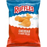 Ruffles Potato Chips Cheddar & Sour Cream Flavored, 8 oz, thumbnail image 1 of 4