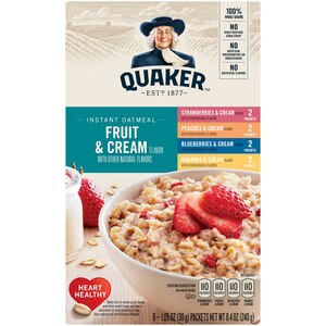 Quaker Oats Instant Oatmeal, Fruit and Cream Variety Pack