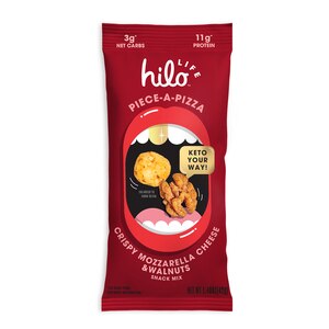 Hilo Life Keto Friendly Snack Mix With Crispy Mozzarella Cheese & Walnuts, Piece-A-Pizza, 1.48 OZ