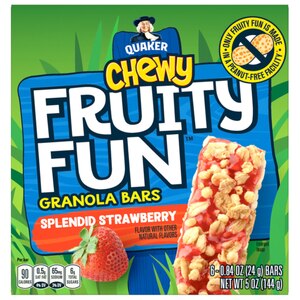 Quaker Chewy Fruity Fun Splendid Strawberry Granola Bars, 6 CT