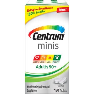 Centrum Minis Adults 50+ Multivitamin Supplement Supports Whole Body Health Tablets, 180 CT