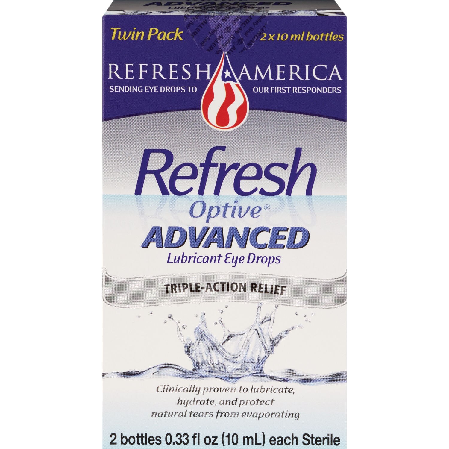 Refresh Optive Advanced Eye Drops, 0.33 Fl Oz, Twin Pack - 0.33 Oz , CVS