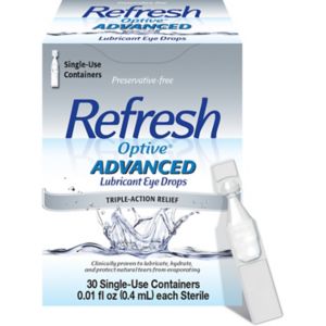 Refresh Optive Advanced Lubricant Eye Drops, 30 ct