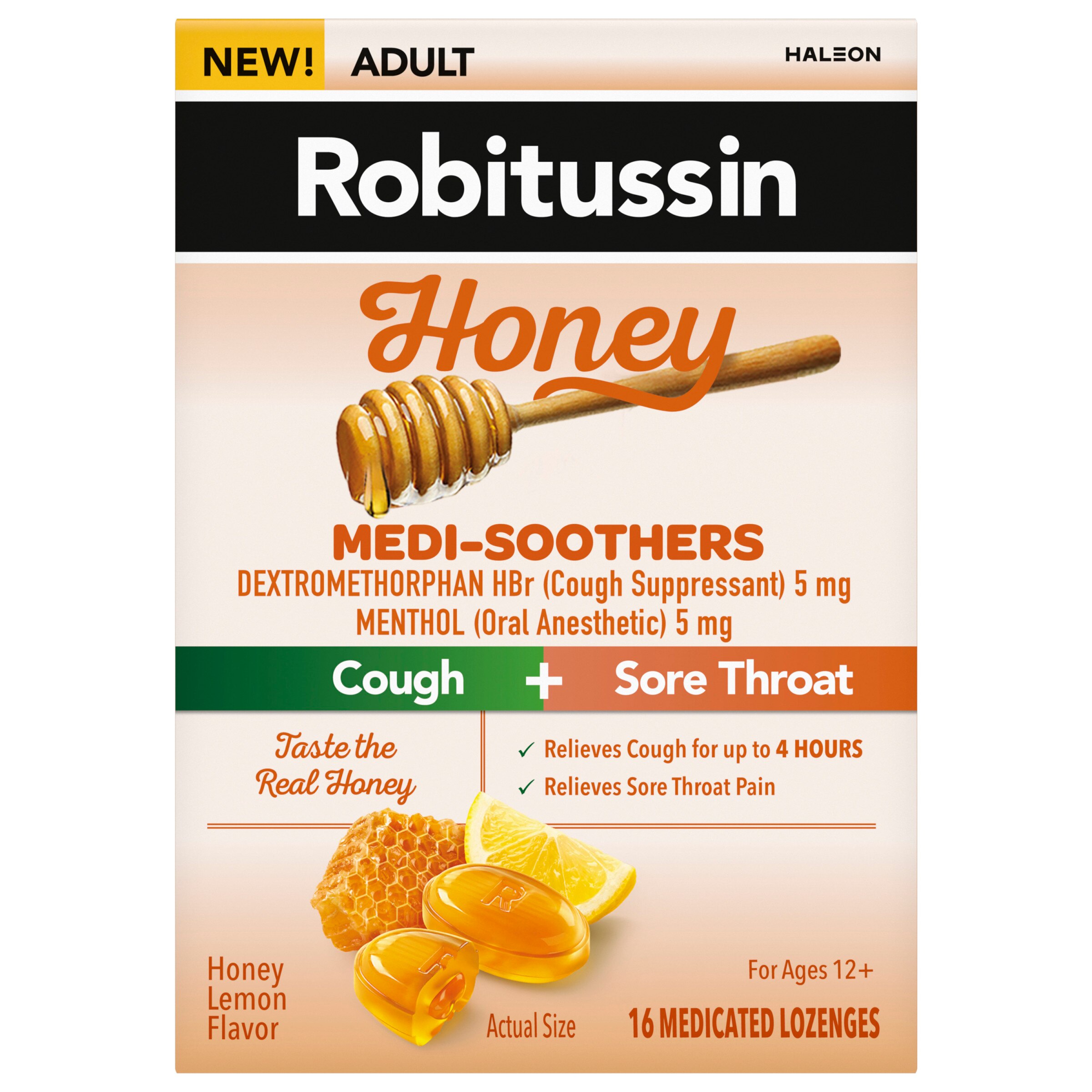 Robitussin Medi-Soothers Lozenge, 16 CT, Honey Lemon , CVS