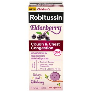 Robitussin Children's Elderberry Cough & Chest Congestion Medicine, 4 fl oz