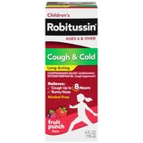 Children's Robitussin Long-Acting Cough and Cold Medicine, Fruit Punch Flavor - 4 Fl Oz Bottle, thumbnail image 1 of 3