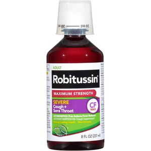 Robitussin Adult Maximum Strength Severe Cough Sore Throat Relief Medicine Cough Suppressant Acetaminophen 8 Fluid Ounce Bottle Cvs Pharmacy