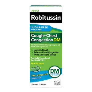 Robitussin Peak Cold, Cough + Chest Congestion DM Sugar Free, 4 OZ