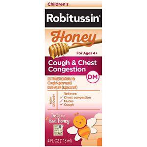 Children's Robitussin Honey - Jarabe pediátrico para la tos y la congestión, 4 oz