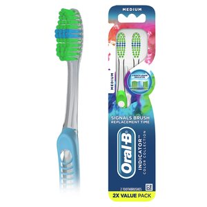 Oral-B Indicator Color Collection, Signals Brush Replacement Time, Medium Bristle, 2 Pack - 2 Ct , CVS