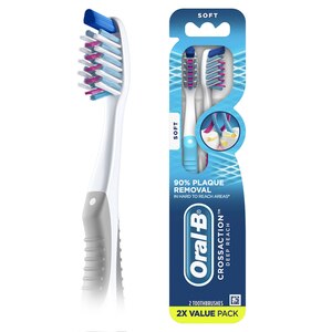 Oral-B CrossAction Deep Reach Manual Toothbrush, Soft, 2 count