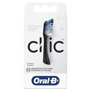 Oral-B - Cabezales de repuesto para cepillo dental manual Clic, negro, 2 u.