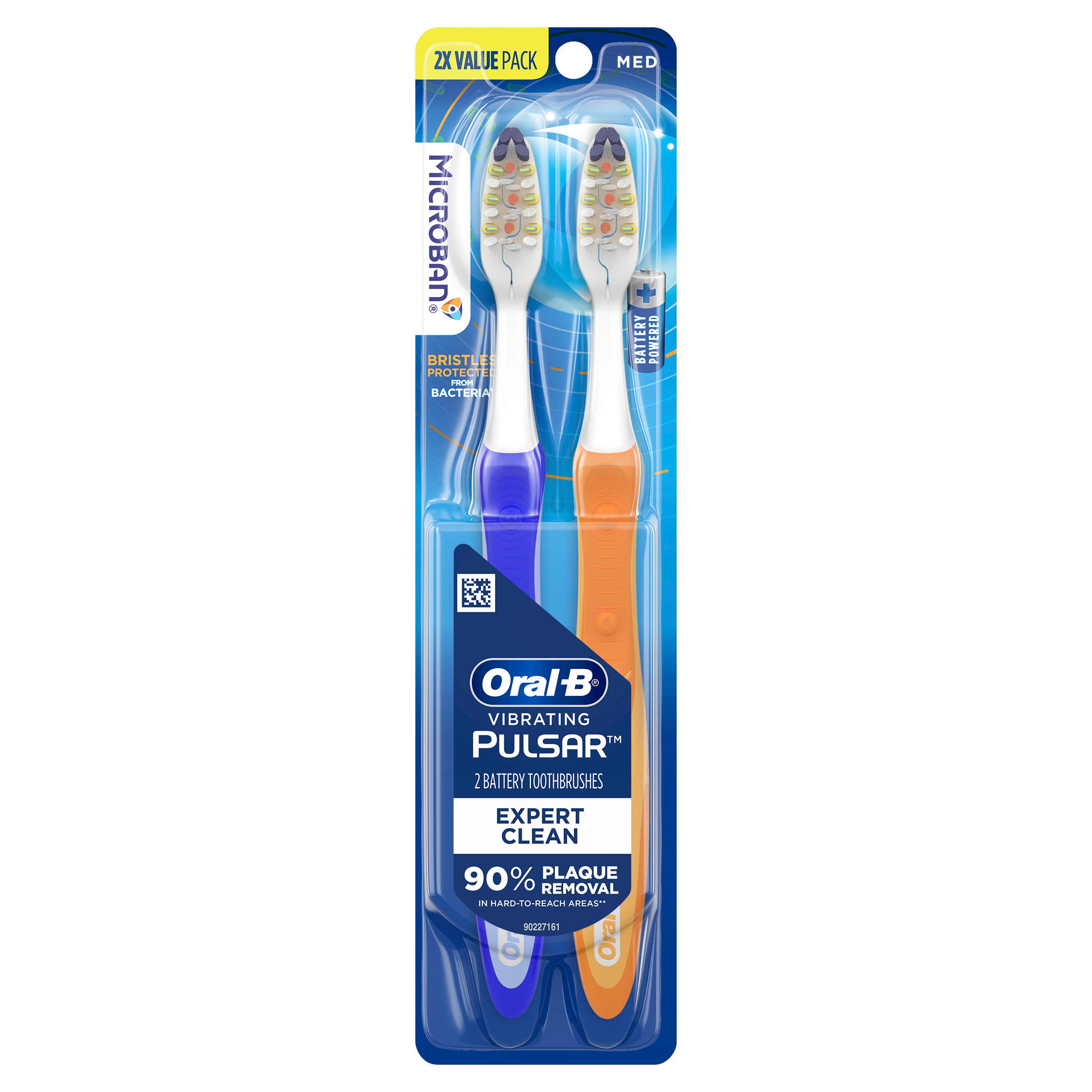 Oral-B Vibrating Pulsar Expert Clean Battery Toothbrush, Medium Bristle, 2 Pack - 2 Ct , CVS