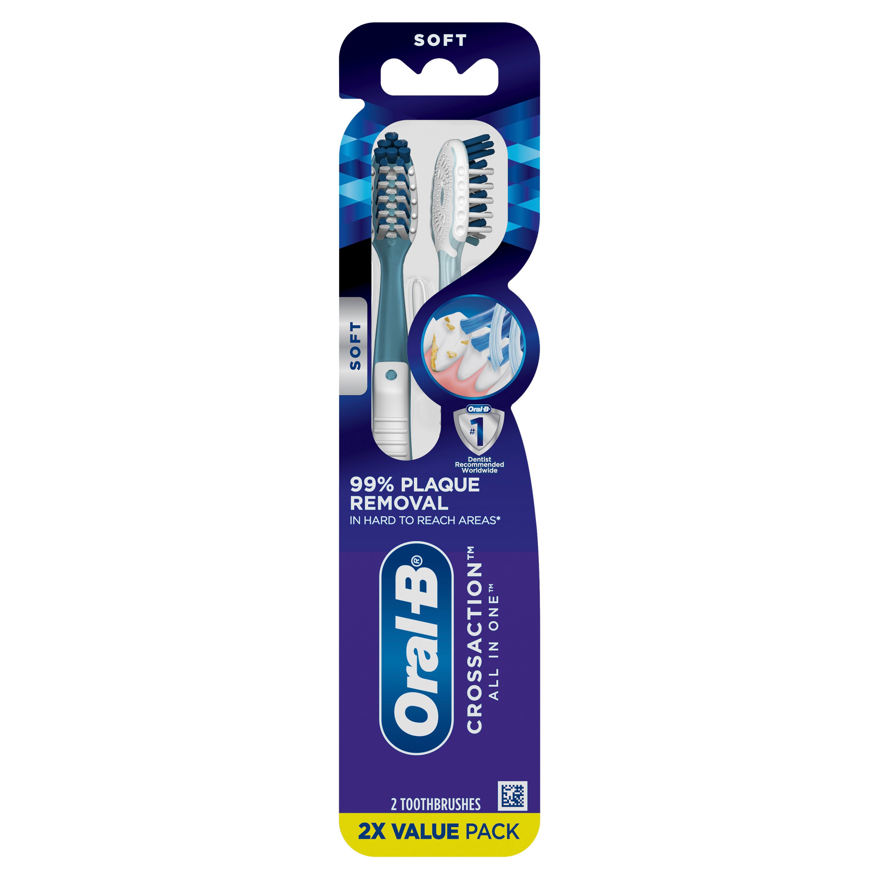 Oral-B CrossAction Toothbrush, Soft Bristle, 2 Pack , CVS
