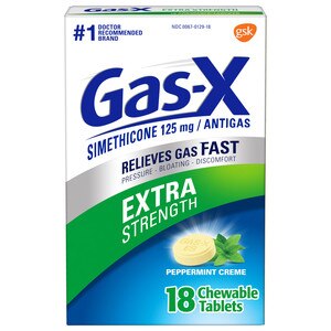 Gas-X Extra Strength Gas Relief Chewable Tablets, Peppermint Creme, 18 Ct , CVS