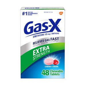 Gas-X Extra Strength Gas Relief Chewable Tablets, CherryCreme, 48 Ct , CVS