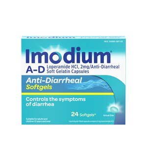 Imodium A-D - Hidrocloruro de loperamida, antidiarreico en cápsulas blandas, 24 u.