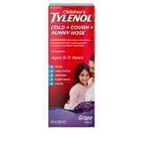 Children's Tylenol Cold + Cough + Runny Nose, Acetaminophen, Grape, 4 FL OZ, thumbnail image 1 of 8