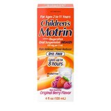 Children's Motrin Ibuprofen Pain Reliever/Fever Reducer, Dye-Free, 4 FL OZ, thumbnail image 1 of 9