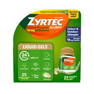 Zyrtec 24HR Allergy Relief Liquid Gels, 40 Count