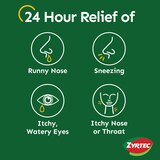 Zyrtec 24 Hour Allergy Tablets with Cetirizine HCl, Travel Size, 3 CT, thumbnail image 3 of 9