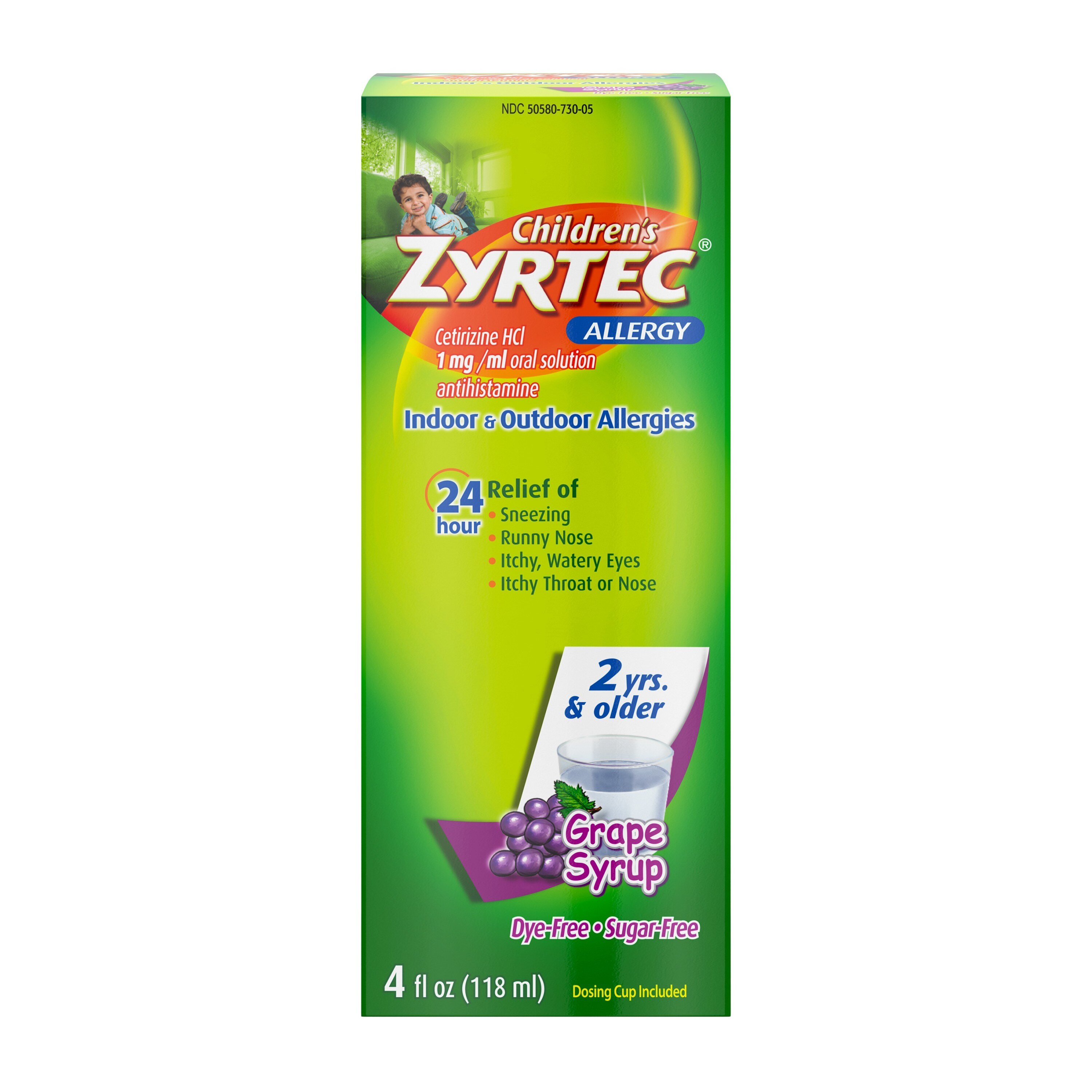 Zyrtec Children's Allergy Relief Liquid, Grape, 4 Oz , CVS