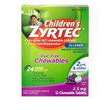 Zyrtec 24 Hour Children's Allergy Chewable Tablets, Grape, 12 CT, thumbnail image 1 of 14