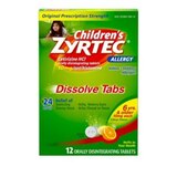 Zyrtec Children's 24HR Allergy Relief Dissovable Tabs, Citrus, thumbnail image 1 of 9